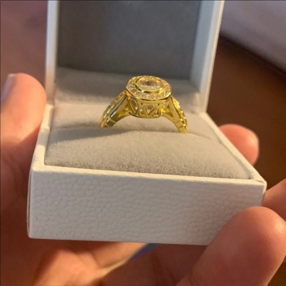 14k gold plated bridal ring set - Picture 5 of 12